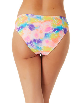 California Waves Junior's Tie Dyed Knotted Bikini Bottoms Swimsuit Orange