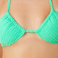 California Waves Junior's Ribbed Terry Triangle Bikini Top Swimsuit Green