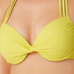 California Waves Junior's Underwire Push Up Bikini Top Swimsuit Yellow