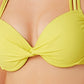 California Waves Junior's Underwire Push Up Bikini Top Swimsuit Yellow