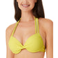 California Waves Junior's Underwire Push Up Bikini Top Swimsuit Yellow