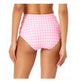 Anne Cole Women's Gingham Print High Waist Swim Bottoms Swimsuit Pink Size Medium