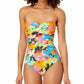 Anne Cole Women's Plumeria Twist Front One Piece Swimsuit Multicolor Size 6