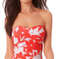 Anne Cole Women's Coral Palms Twist Front Strapless One Piece Swimsuit Orange Size 14
