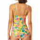 Anne Cole Women's Sunshine Floral One Piece Swimsuit Yellow Size 6