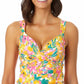 Anne Cole Women's Sunshine Floral Printed Underwire Twist Tankini Top Swimsuit Yellow Size 34C