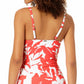 Anne Cole Women's Coastal Palm Printed Twist Underwire Tankini Top Swimsuit Orange