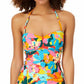 Anne Cole Women's Twist Shirred Tankini Top Swimsuit Blue Size Large
