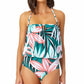 Anne Cole Women's Zesty Tropical Blouson One Piece Keyhole Swimsuit Green Size 10