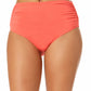 Anne Cole Women's High Waist Bikini Bottoms Swimsuit Orange Size M