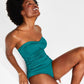 Anne Cole Women's Twist Front Ruched One Piece Swimsuit Green Size 14
