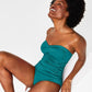 Anne Cole Women's Twist Front Ruched One Piece Swimsuit Green Size 14