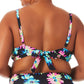 California Waves Women's Gerber Daisy Bralette Bikini Top Swimsuit Black Size 1X
