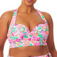 California Waves Women's Hawaii Sunsets Strappy Bikini Top Swimsuit White Size 1X