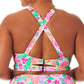 California Waves Women's Hawaii Sunsets Strappy Bikini Top Swimsuit White Size 1X
