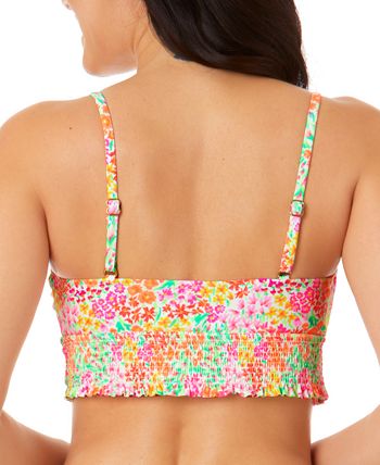 Salt + Cove Juniors' Women's Sun Garden Smocked Cami Bikini Top Multi XS
