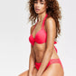 Salt + Cove Juniors' Strappy Underwire Push-Up Bikini Top  Women's Swimsuit Red Size Large