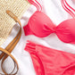 Salt + Cove Juniors' Strappy Underwire Push-Up Bikini Top  Women's Swimsuit Red Size Large