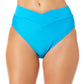 Salt + Cove Junior's Mint Spark Variegated Ribbed Bikini Bottoms Swimsuit Blue
