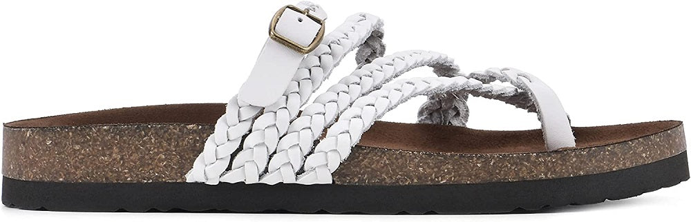White Mountain Women's Hammock Footbed Thong Sandals White Size 10 M