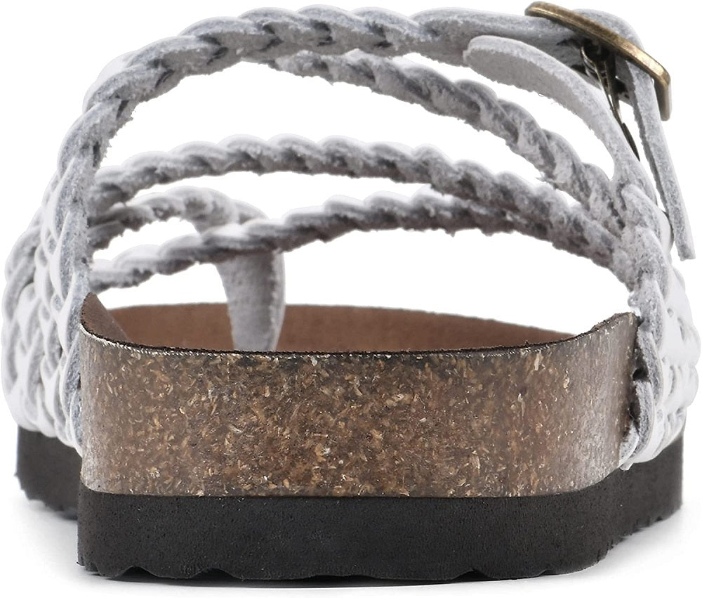 White Mountain Women's Hammock Footbed Thong Sandals White Size 10 M