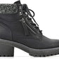 White Mountain Women's Balance Lace Up Booties Black Size 8 M