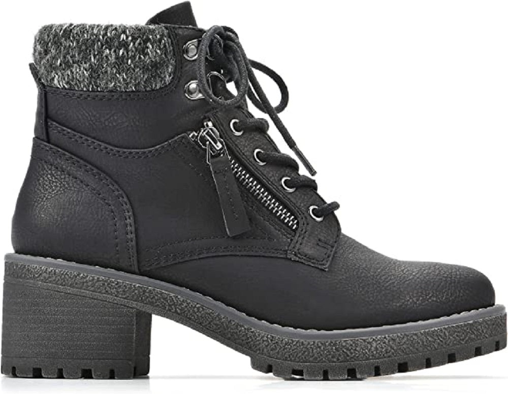 White Mountain Women's Balance Lace Up Booties Black Size 8 M