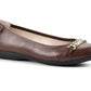 White Mountain Women's Charmed Ballet Flats Shoes Brown Size 6 M