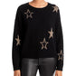 Rails Perci Star Wool Sweater in Black Gold Stars Size Large