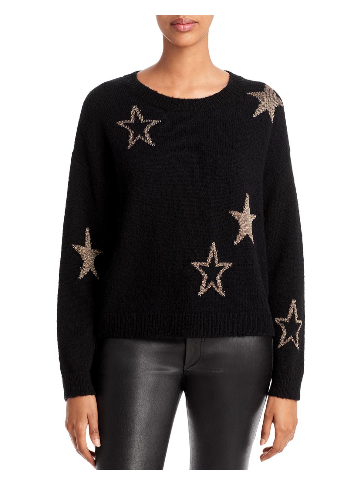 Rails Perci Star Wool Sweater in Black Gold Stars Size Large