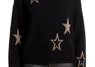 Rails Perci Star Wool Sweater in Black Gold Stars Size Large