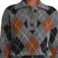 Rails Shae Argyle Polo Sweater in Heather Toffee Arglye Size Large