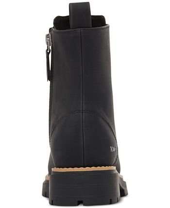 Toms Women's Alaya Lace-Up Lug Boot Black Size 8M