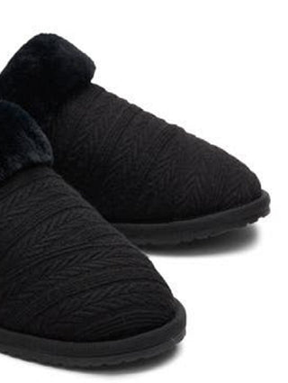 Toms Women's Valeri Faux Fur Lined Slip on Cozy Slippers Black Size 8