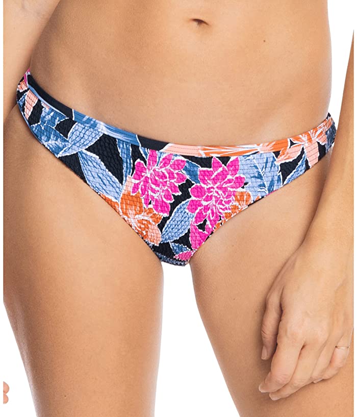 Roxy Women's Tropical Oasis Smock Bikini Bottom Swimsuit Black Size X-Large