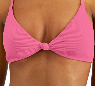 Roxy Women's Love Rib Monyca Knotted Triangle Bikini Top Pink Size X-Small