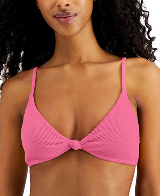 Roxy Women's Love Rib Monyca Knotted Triangle Bikini Top Pink Size X-Small