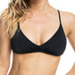 Roxy Women's Beach Classics Strappy Athletic Triangle Bikini Black Size Medium