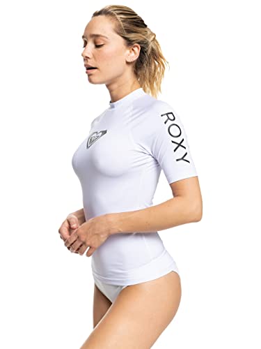 Roxy Women's Whole Hearted Short Sleve Rashguard White
