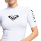 Roxy Women's Whole Hearted Short Sleve Rashguard White