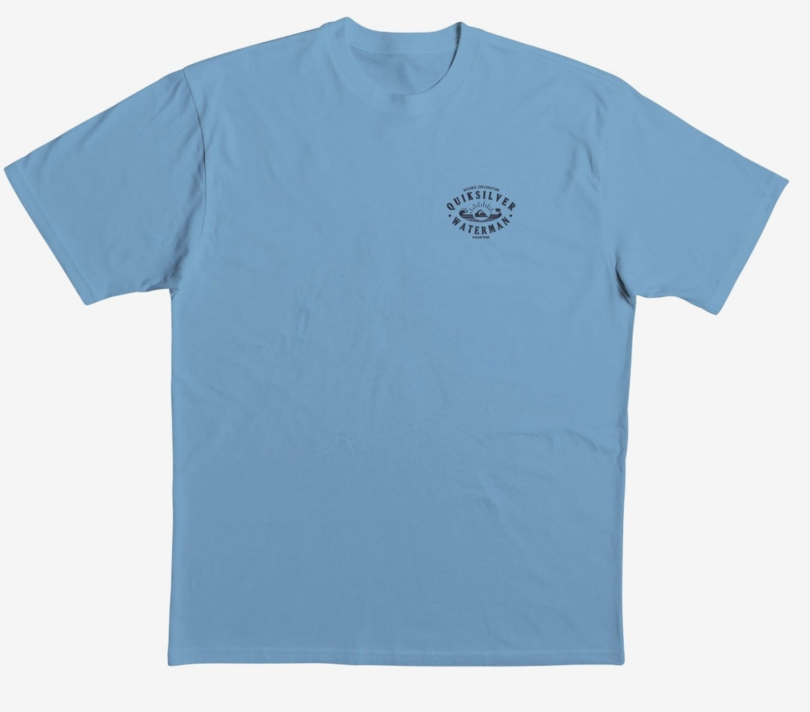 Quiksilver Waterman Men's Palm Wave T-Shirt Blue Size Small