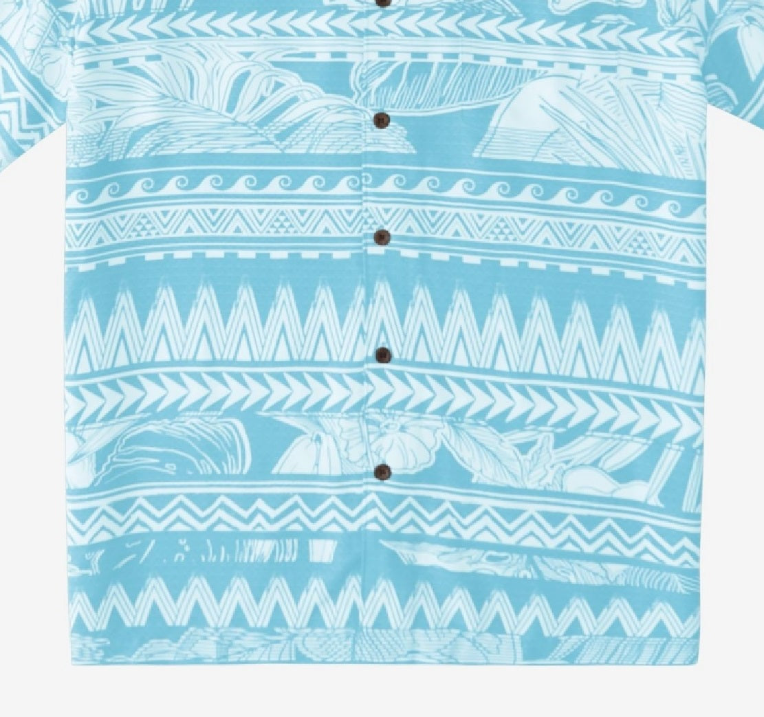 Quiksilver Waterman Men's Tongs Slide Shirt Blue Size Small