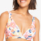 Roxy Beach Classics Triangle Bikini Top in Bright White Floral Escape Size Large