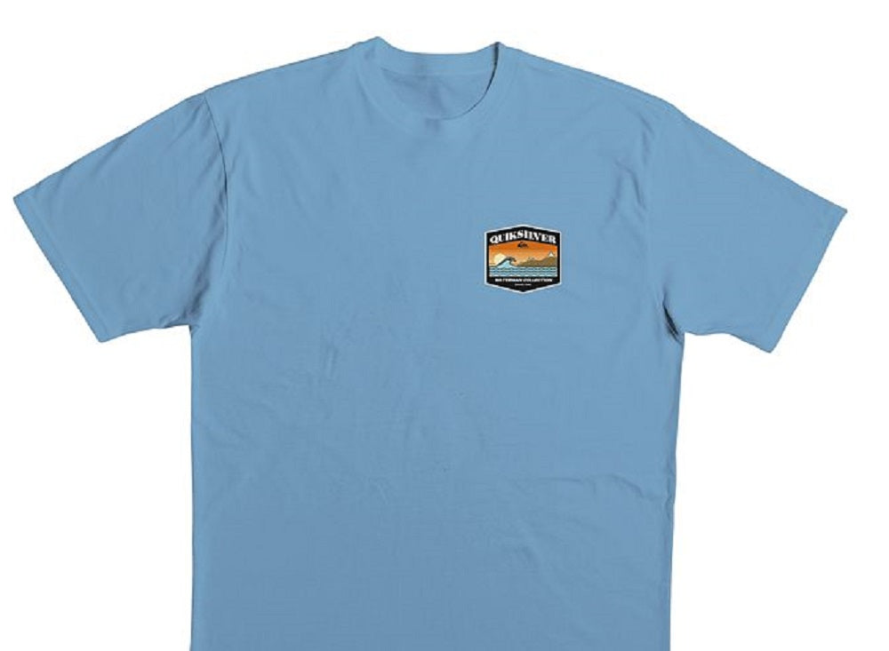Quiksilver Waterman Men's Short Range Screen T-Shirt Blue Size Large