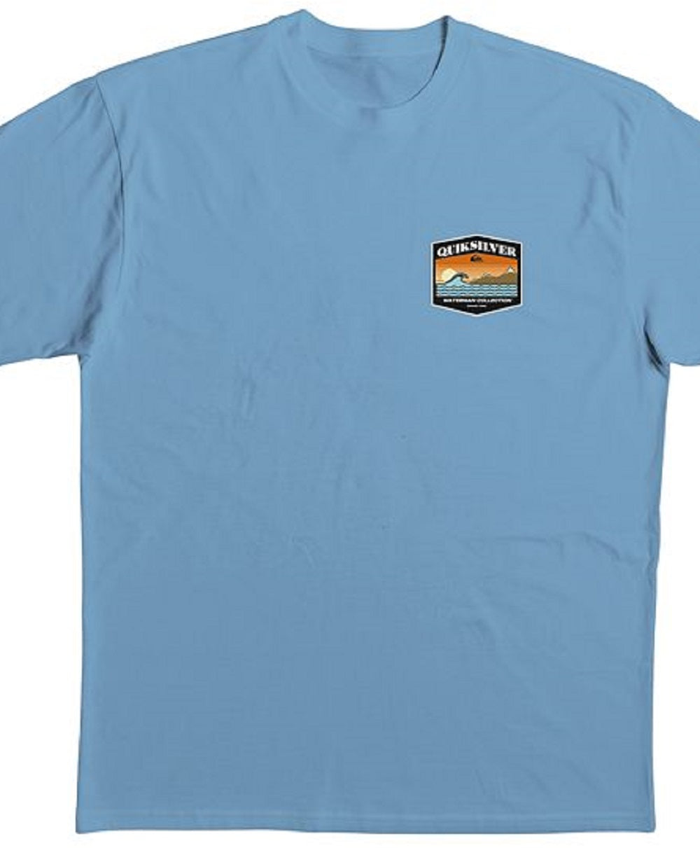 Quiksilver Waterman Men's Short Range Screen T-Shirt Blue Size Large