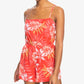 Roxy Women's On Way Love Tie Back Romper Red Size X-Large