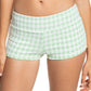 Roxy Junior's Check It Swim Shorts Swimsuit Green Size Small