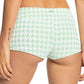 Roxy Junior's Check It Swim Shorts Swimsuit Green Size Small