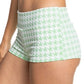 Roxy Junior's Check It Swim Shorts Swimsuit Green Size Small