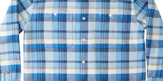 Quiksilver Waterman Men's Long Sleeve Thunder Sets Flannel Shirt Blue